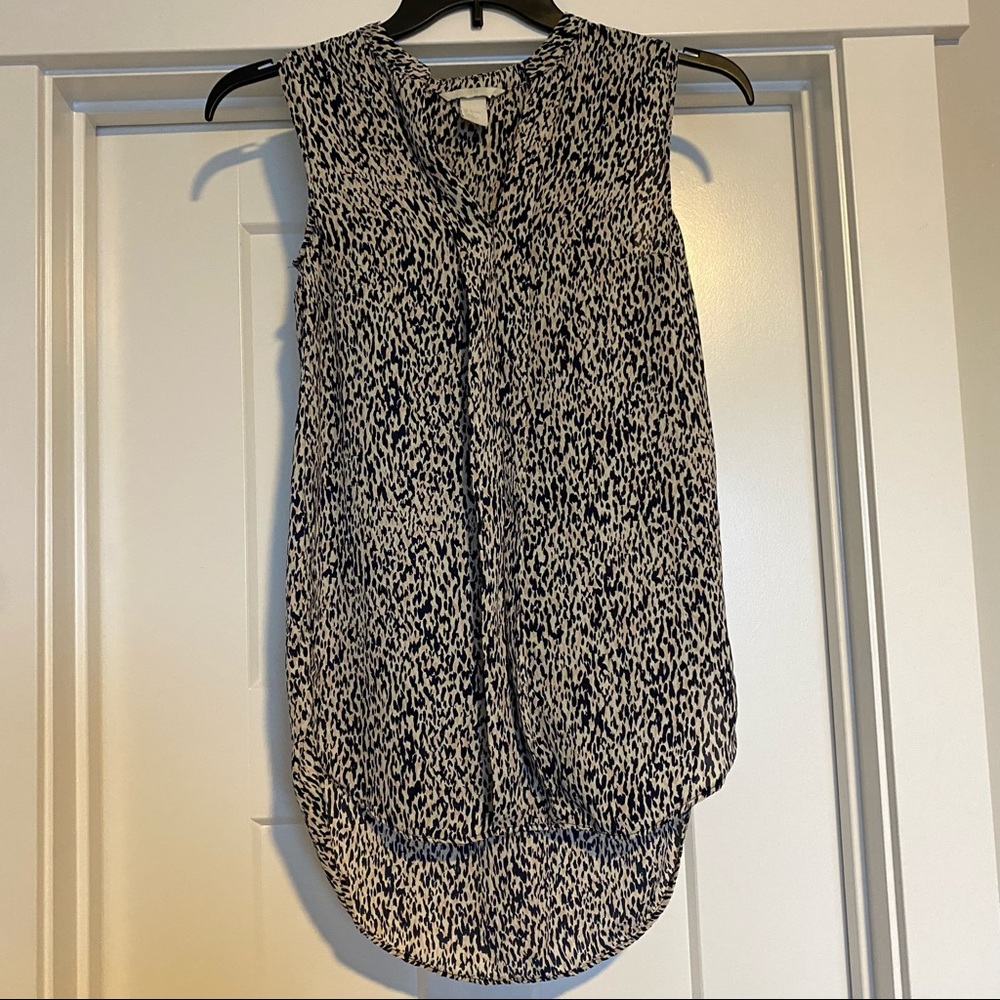 H&M Spotted Blue & Pink Sleeveless Blouse